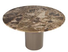 Modern Round Marble Top Dining Table with Column Pedestal - 3885455