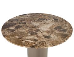 Modern Round Marble Top Dining Table with Column Pedestal - 3885456