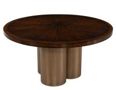 Modern Round Sunburst Dining Table in High Gloss Polished Finish - 2836380