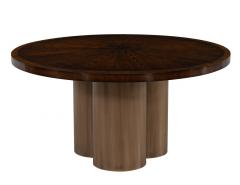 Modern Round Sunburst Dining Table in High Gloss Polished Finish - 2836382