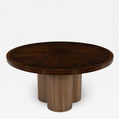 Modern Round Sunburst Dining Table in High Gloss Polished Finish - 2838416