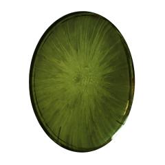 Modern Sculptural Concave Green Glass French Mirror - 2026758