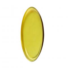 Modern Sculptural Concave Yellow Glass French Mirror - 1087713