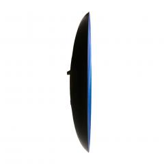 Modern Sculptural Concave Yellow and Blue Handmade Glass French Mirror - 1742013