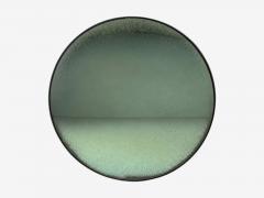 Modern Space Age Wall Mirror Green Convex Glass Painted Wood 21st c  - 4734923