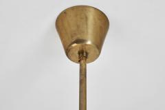Modern Swedish Brass and Glass Globe Chandelier Sweden 1940s - 4105337