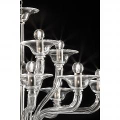 Modern Transparent Linear Murano Glass Chandelier - 4578987