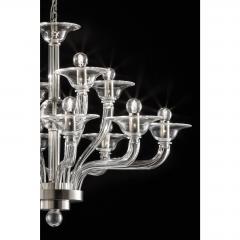 Modern Transparent Linear Murano Glass Chandelier - 4578989