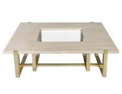 Modern Travertine Marble Cocktail Table by Alfredo Freda for Maison Jansen - 1994066