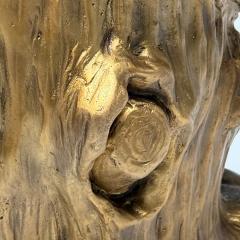 Modern Tree Trunk Sculptural Side Table Cast Bronze American 21st C  - 3945747