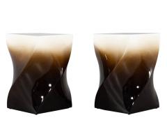 Modern Twist Pedestal Stands in Ombre Lacquered Finish - 2920481