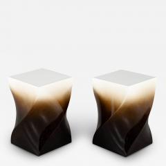 Modern Twist Pedestal Stands in Ombre Lacquered Finish - 2922161