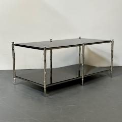 Modern Two Tier Maison Bagues Style Coffee Low Table Black Granite - 2936499