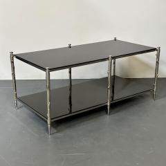 Modern Two Tier Maison Bagues Style Coffee Low Table Black Granite - 2936501