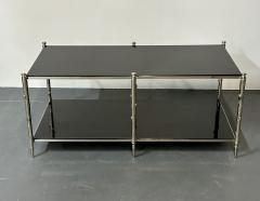 Modern Two Tier Maison Bagues Style Coffee Low Table Black Granite - 2936505