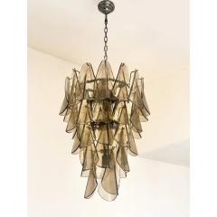Modern Venetian Rondini Chandelier Smoked Fum Murano Glass Cascade - 4492959