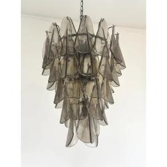 Modern Venetian Rondini Chandelier Smoked Fum Murano Glass Cascade - 4492960
