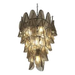 Modern Venetian Rondini Chandelier Smoked Fum Murano Glass Cascade - 4492961