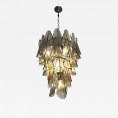 Modern Venetian Rondini Chandelier Smoked Fum Murano Glass Cascade - 4493299