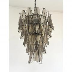 Modern Venetian Rondini Chandelier Smoked Fum Murano Glass Cascade - 4567478