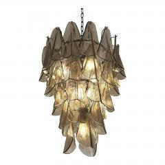 Modern Venetian Rondini Chandelier Smoked Fum Murano Glass Cascade - 4567479