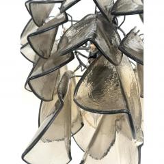 Modern Venetian Rondini Chandelier Smoked Fum Murano Glass Cascade - 4567481