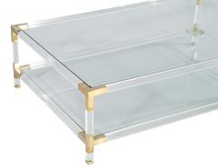 Modern Vintage 2 Tier Acrylic and Brass Cocktail Table - 3788414