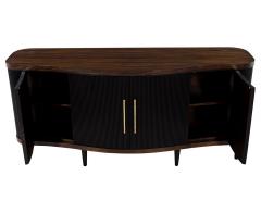 Modern Walnut Fluted Tambour Sideboard Credenza - 3323479