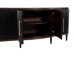 Modern Walnut Fluted Tambour Sideboard Credenza - 3323480