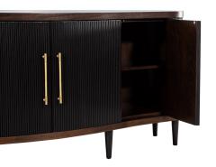 Modern Walnut Fluted Tambour Sideboard Credenza - 3323485
