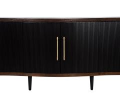 Modern Walnut Fluted Tambour Sideboard Credenza - 3323486