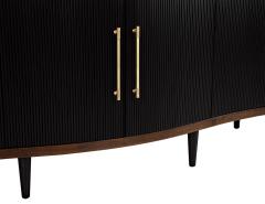 Modern Walnut Fluted Tambour Sideboard Credenza - 3323487