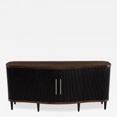 Modern Walnut Fluted Tambour Sideboard Credenza - 3324277