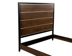 Modern Walnut Stainless Steel King Size Bed - 2817555