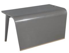 Modern Waterfall Desk in Custom Grey Hand Polished Finish - 2536510