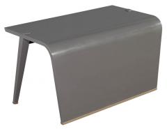 Modern Waterfall Desk in Custom Grey Hand Polished Finish - 2536512