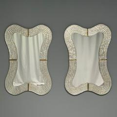 Modern Wavy Wall Mirror Murano Glass Silver Leaf Brass Italy 21st C  - 4403082