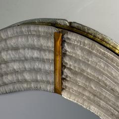 Modern Wavy Wall Mirror Murano Glass Silver Leaf Brass Italy 21st C  - 4403083