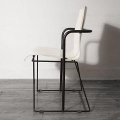 Modern White Bent Wood Black Metal Base Chair France c 1980 - 852488