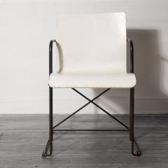 Modern White Bent Wood Black Metal Base Chair France c 1980 - 852490