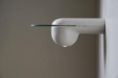 Modern White Cast Iron and Glass Disc Downlight Wall Sconce 1980s - 4499130