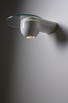 Modern White Cast Iron and Glass Disc Downlight Wall Sconce 1980s - 4499132