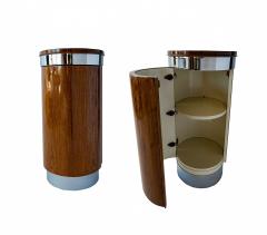 Modern Wood Chrome Pedestal Bar Cabinet - 4161671
