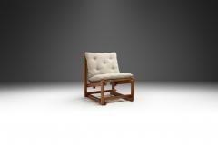 Modern Wooden Lounge Chair with Upholstered Cushions Europe Mid 20th Century - 3977220