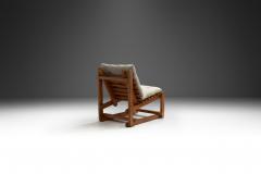 Modern Wooden Lounge Chair with Upholstered Cushions Europe Mid 20th Century - 3977222