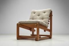 Modern Wooden Lounge Chair with Upholstered Cushions Europe Mid 20th Century - 3977224