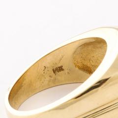 Modernist 14K Gold Citrine Ring with Fluted Motif - 4653661