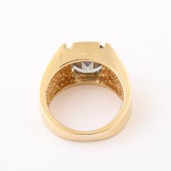 Modernist 14K Gold Ring with Emerald Cut Mystic Topaz - 4653640