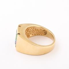 Modernist 14K Gold Ring with Emerald Cut Mystic Topaz - 4653668