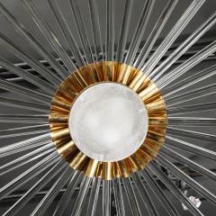 Modernist 3 Tier Radiant Hand Blown Murano Glass Rod Brass Sputnik Chandelier - 4347411